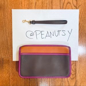 Coach 1941 glovetanned Britt Wristlet in Colorblock leather and brass